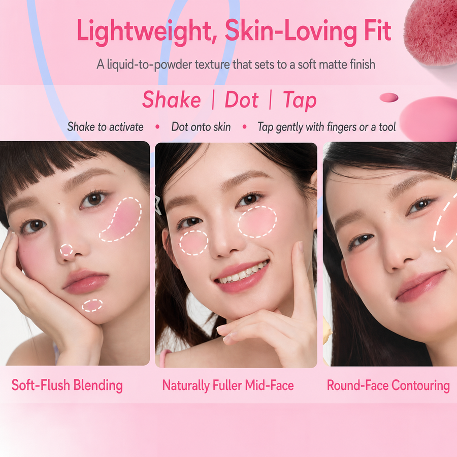 W01 Cool Rose Veil cheek tint result